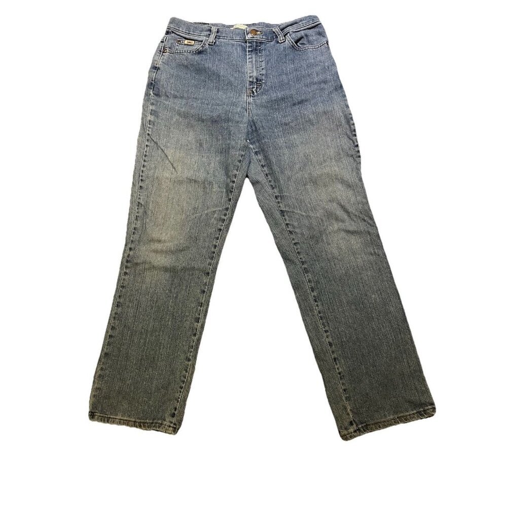 Lee‎ Jeans Womens 10 Med Relaxed Straight Leg At The Waist Stretch Denim Cotton
